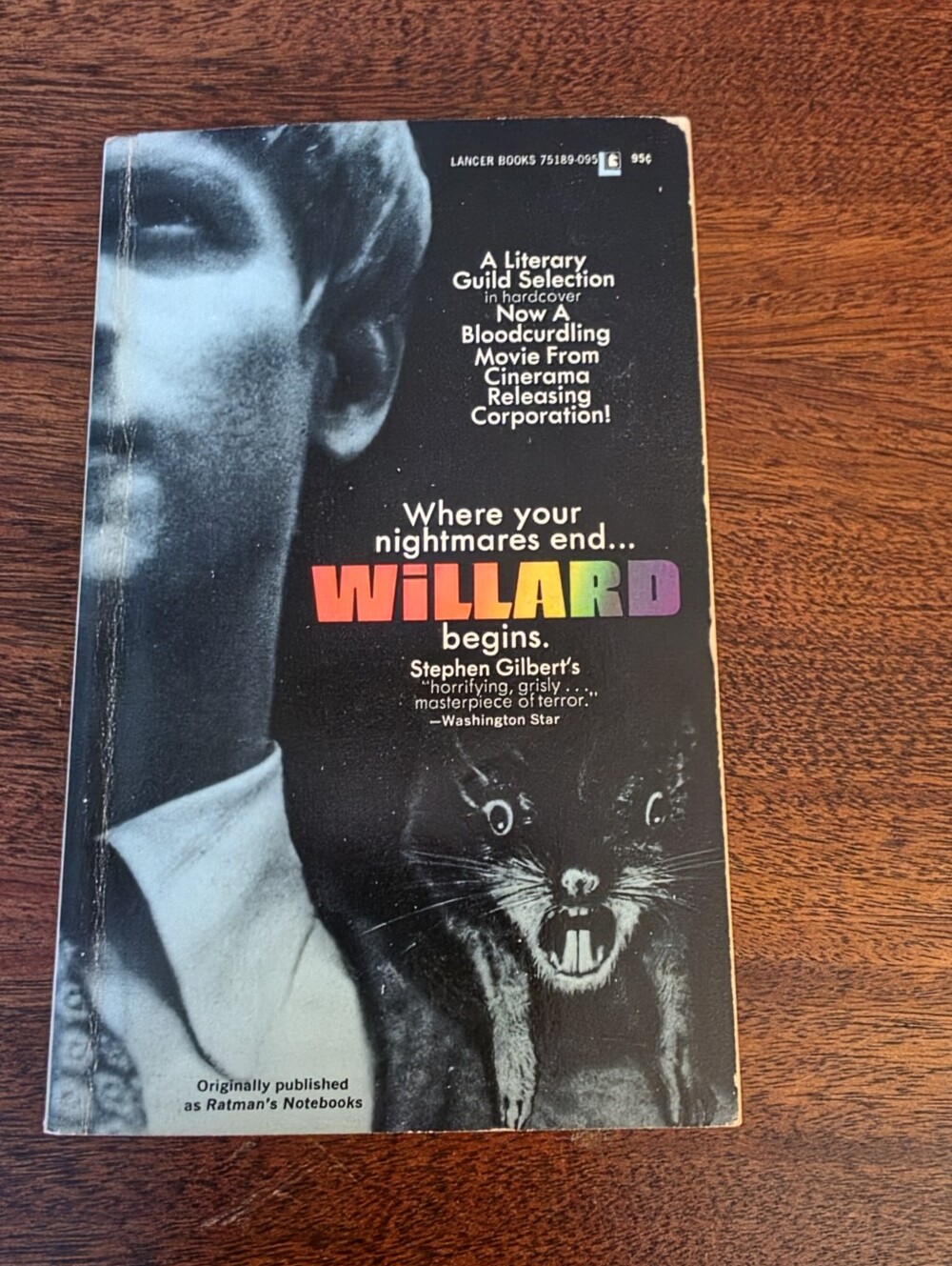 WILLARD by Stephen Gilbert PB 1st Lancer Printing 1968 Movie-Tie-In RAT Horror
